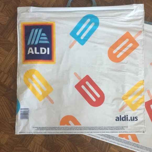 (3) 🌈 ALDI keeping it freezy ❄️ HOT ♨️ COLD Insulated Reusable Shopping Bags - Picture 4 of 5